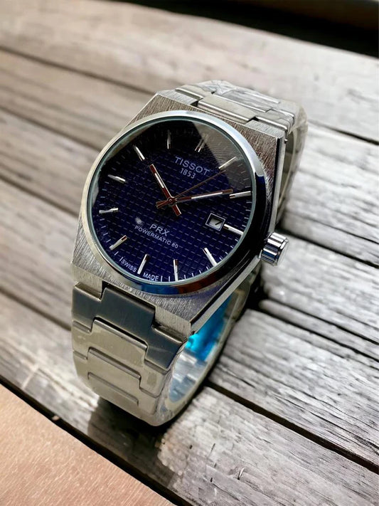 Tissot PRX Luxury Watch – Silver with Blue Dial