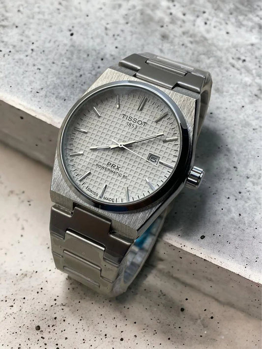 Tissot PRX Luxury Watch – Silver with White Dial